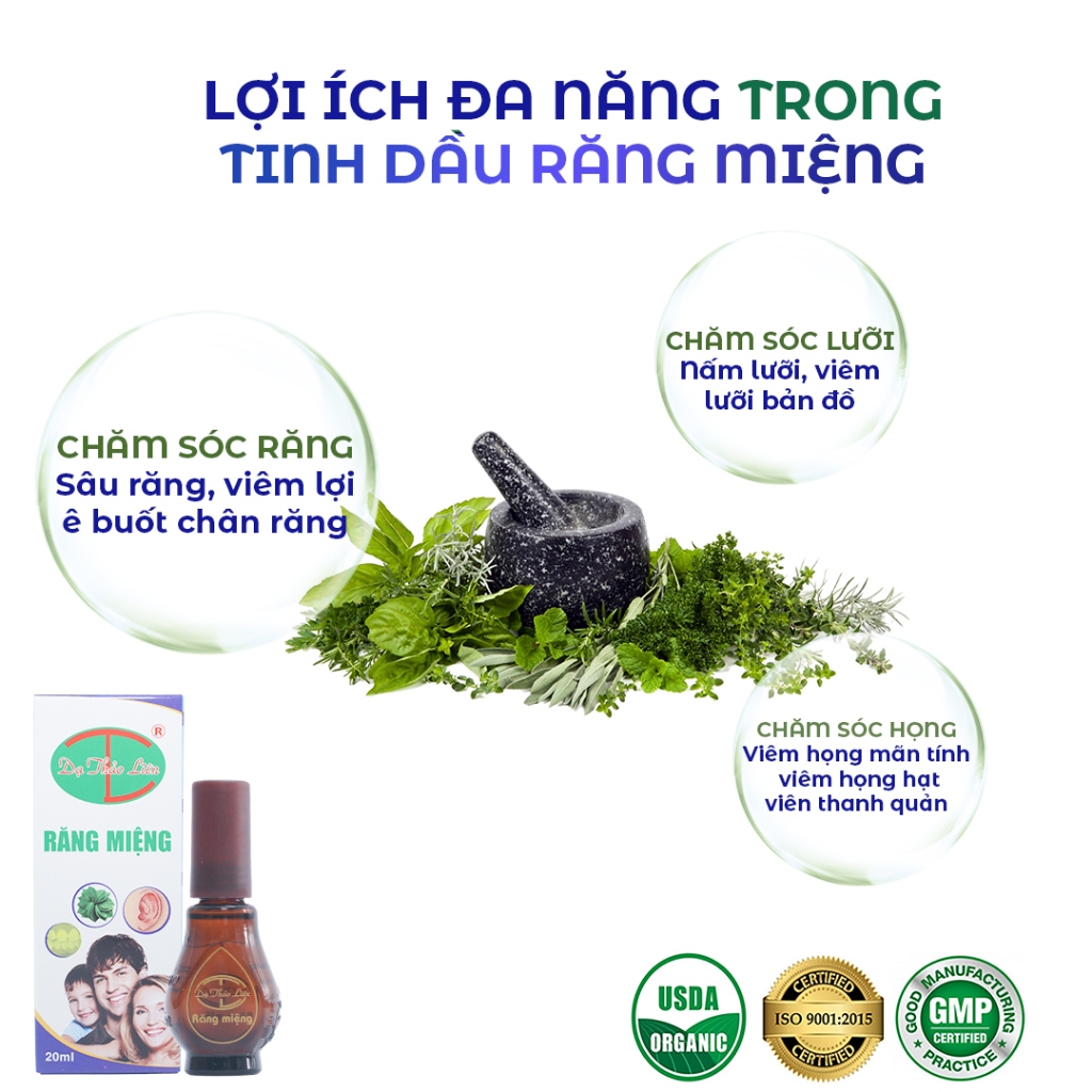 Tinh dầu răng miệng 20ML, ngăn ngừa sâu răng hôi miệng viêm lợi