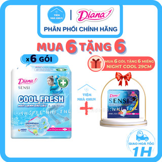 Lốc 6 gói 8 miếng bvs diana sensi cool fresh cánh - băng vệ sinh diana cool fresh siêu mỏng mát - nhi.tnl