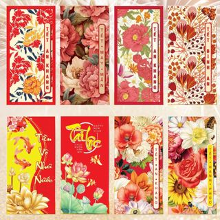 COMBO 150, 100, 50 BAO LÌ XÌ tết 2024, sỉ bao LiXi chúc mừng năm mới nhiều MAY MẮN