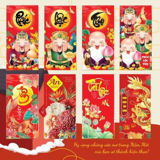 Sỉ 1000 bao lì xì, sỉ bao lixi đỏ 2024 được lựa chọn nhiều mẫu tùy ý