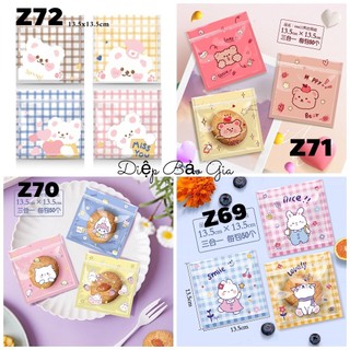 Túi zip vuông đựng bánh quy nhiều mẫu 50 chiếc