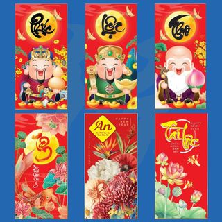 Bao lixi PHÚC LỘC THỌ chúc mừng năm mới, bao lixi 2024