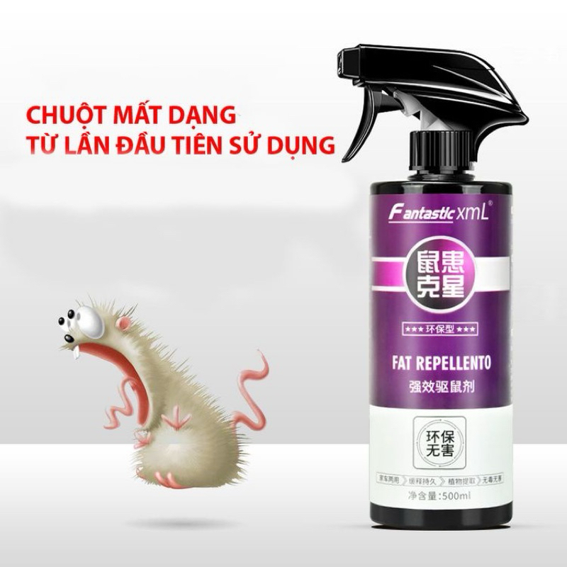 Xịt đuổi chuột, chai xịt đuổi chuột Fantasic xmL dung tích 500ml nguyên