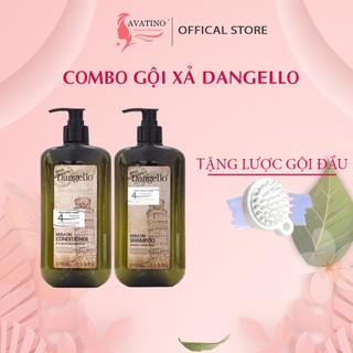 Dầu gội xả siêu mượt, siêu phục hồi siêu mượt chuẩn salon, dầu gội dangello keratin 800ml