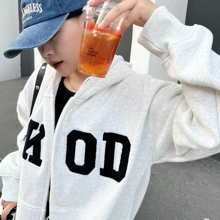 Áo Hoodie Zip Nỉ Bông Thêu Chữ LKOD Form Rộng Nam Nữ Unisex , Áo Khoác Nỉ Cao Cấp Mũ Trùm 2 Lớp