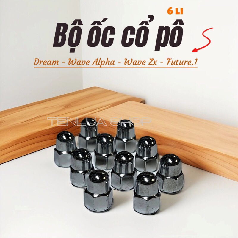 Bộ ốc cổ pô 6 li Dream + Wave alpha + Wave ZX + Future.1