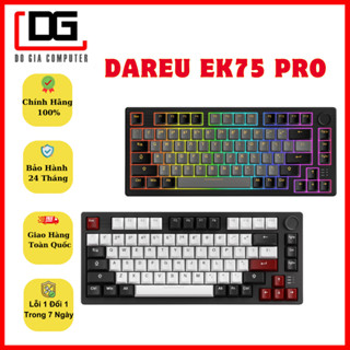Tặng Kèm 1 Bộ 45 switch - Bàn phím cơ không dây DAREU EK75 PRO – BLACK GOLDEN (Triple Mode, Gasket Mount, RGB)