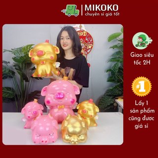 Heo đất tiết kiệm cho bé lợn đất thiên thần siêu đẹp ống heo thạch cao MIKOKO