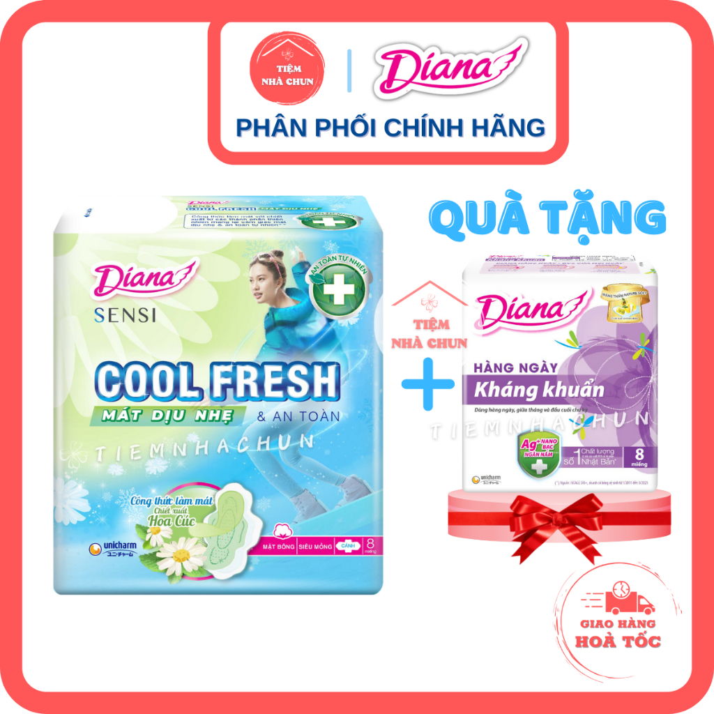 Băng Vệ Sinh DIANA Hoa Cúc Cool Fresh mặt bông - TIEMNHACHUN