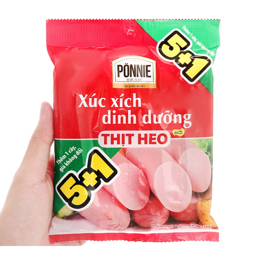 Xúc Xích Dinh Dưỡng Thịt Heo Ponnie gói 175g Thơm ngon