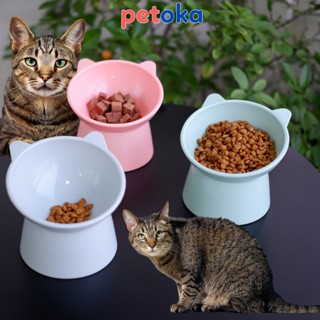Bát ăn cho mèo chó thú cưng bằng nhựa dày cổ cao chống gù mỏi cổ