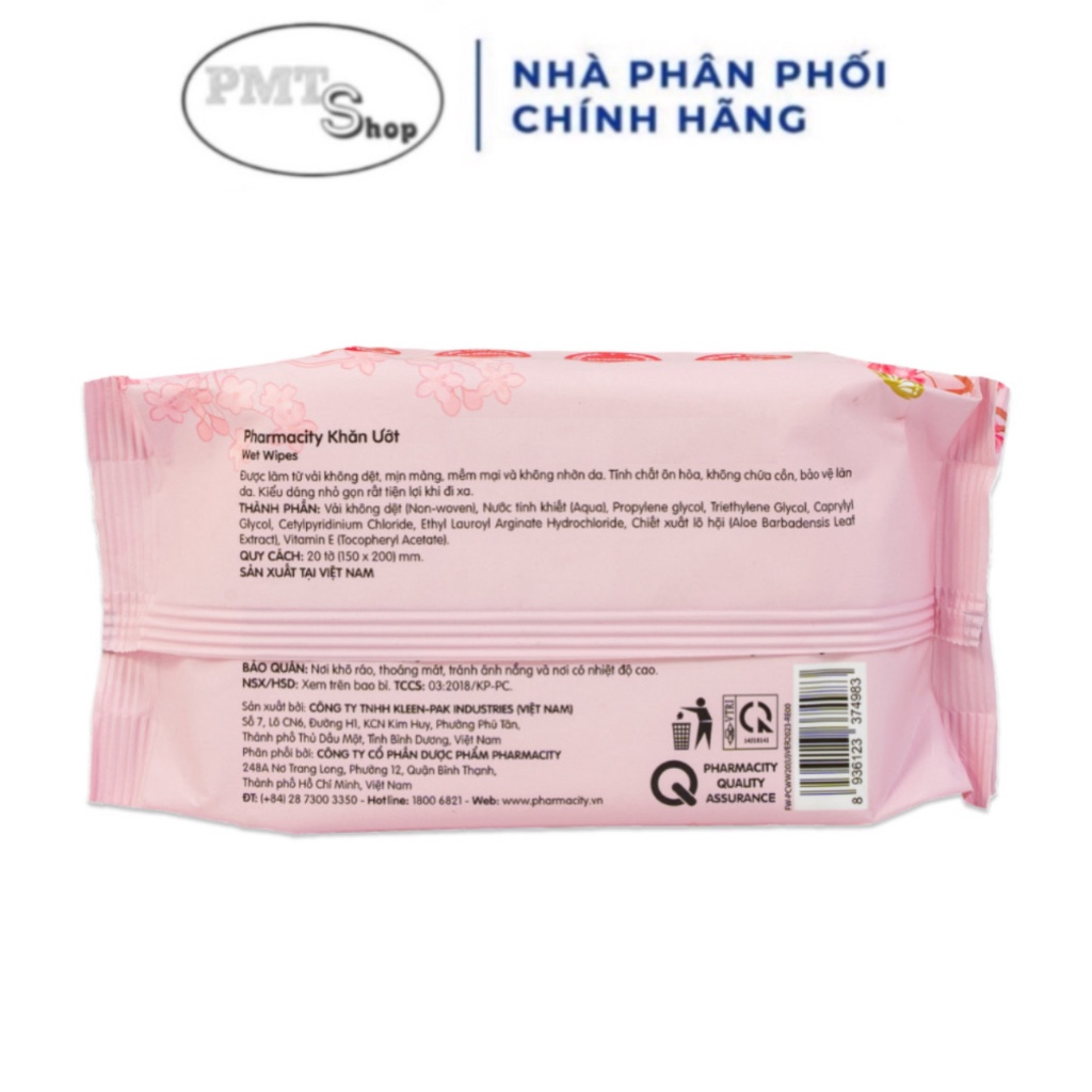 Khăn ướt Pharmacity Festive Wet Wipes gói 20 miếng