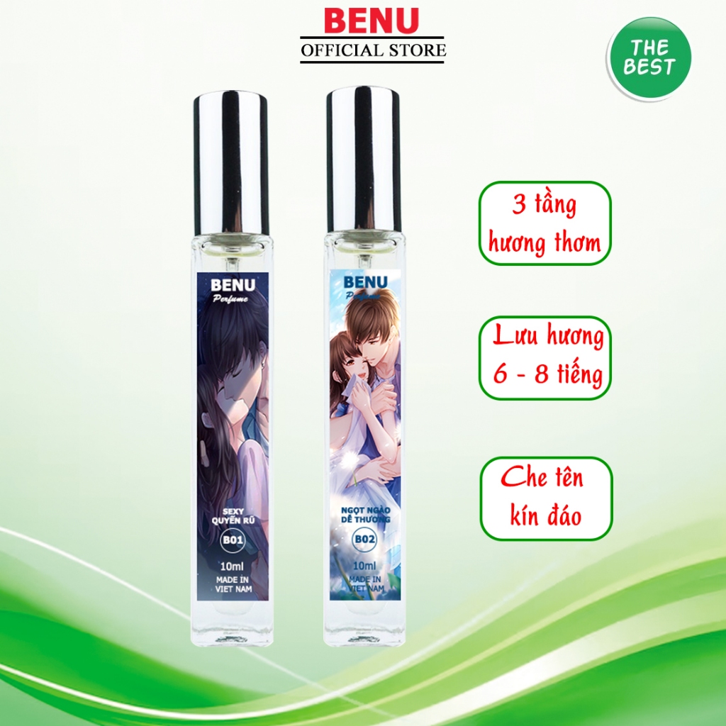 Nước Hoa Vùng Kín Benu Nước Hoa Cô Bé Quyến Rũ Thơm Lâu Chai 10ml và 2ml