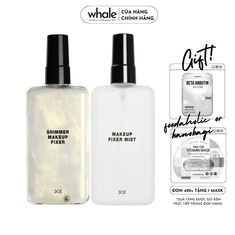 Chai Xịt 3CE Giữ Lớp Trang Điểm Bền Màu 3CE Makeup Fixer Mist 100ml