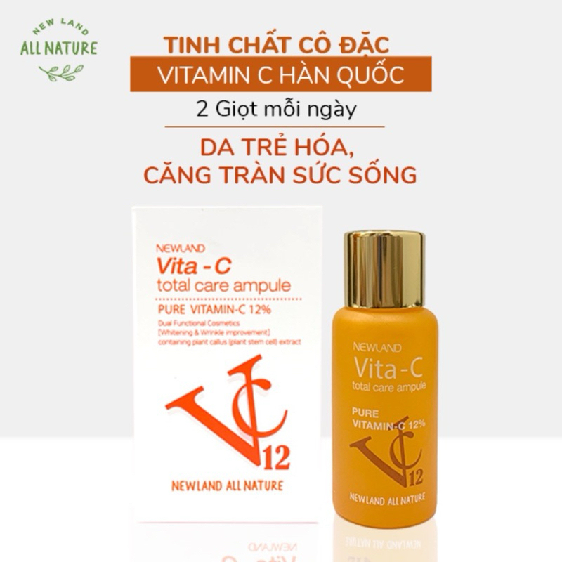 Serum dưỡng da NEWLAND Vita-C Total Care Ampoule giúp dưỡng trắng da toàn diện