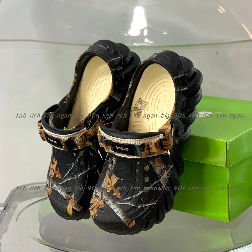Dép Cross Unisex Pollex Echo Clog Graphics,Dép Sục Crocs ECHO CLOG MẪU CAO CẤP, Thiết Kế mới độc đáo Bít mũi có quai hậu