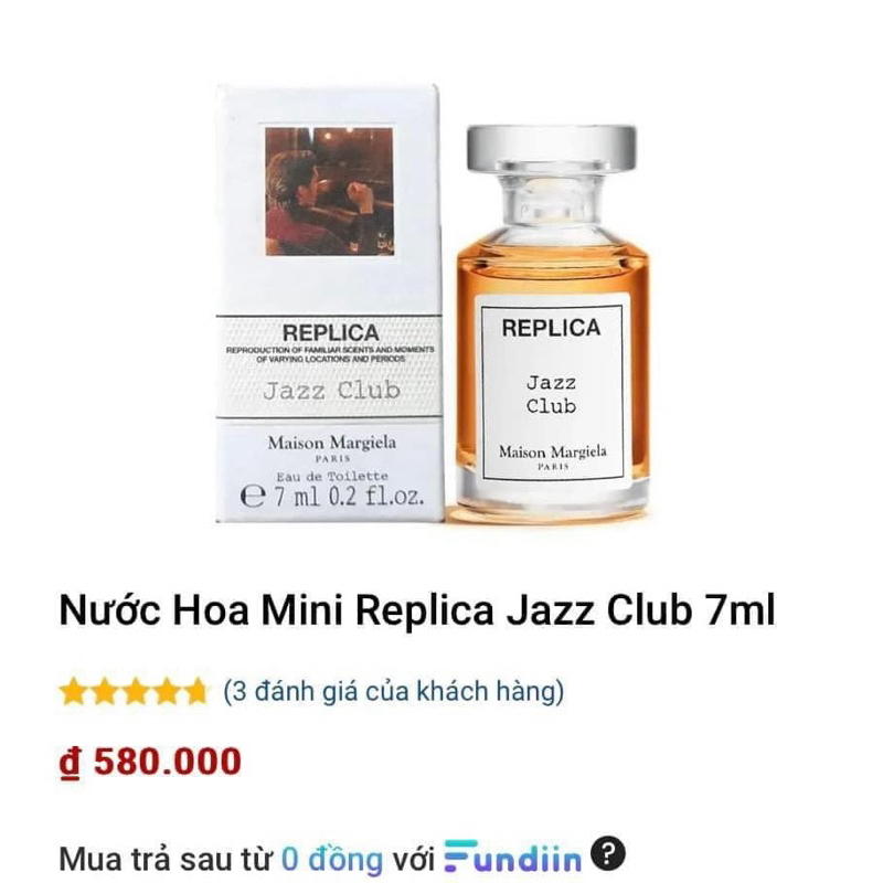 Nước hoa Replica Jazz Club minisize 7ml