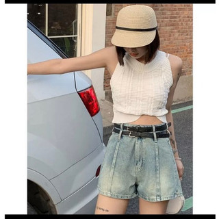 Quần short jean ngắn Lưng Cao Kèm 2 thắt lưng - Quần Short MYK Jeans