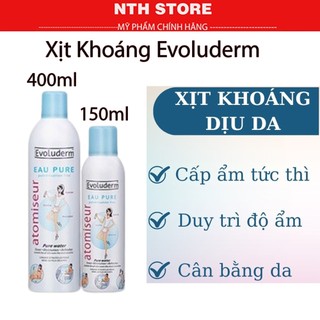 Xịt khoáng pháp evoluderm 400ml - 150m cấp nước làm dịu da, xịt khoáng chính hãng