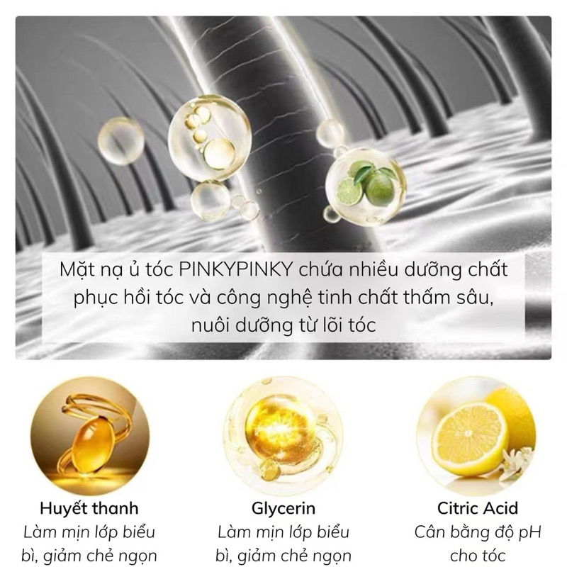 Ủ tóc siêu mềm mượt, phục hồi hư tổn, ngăn rụng tóc Pinky Pinky