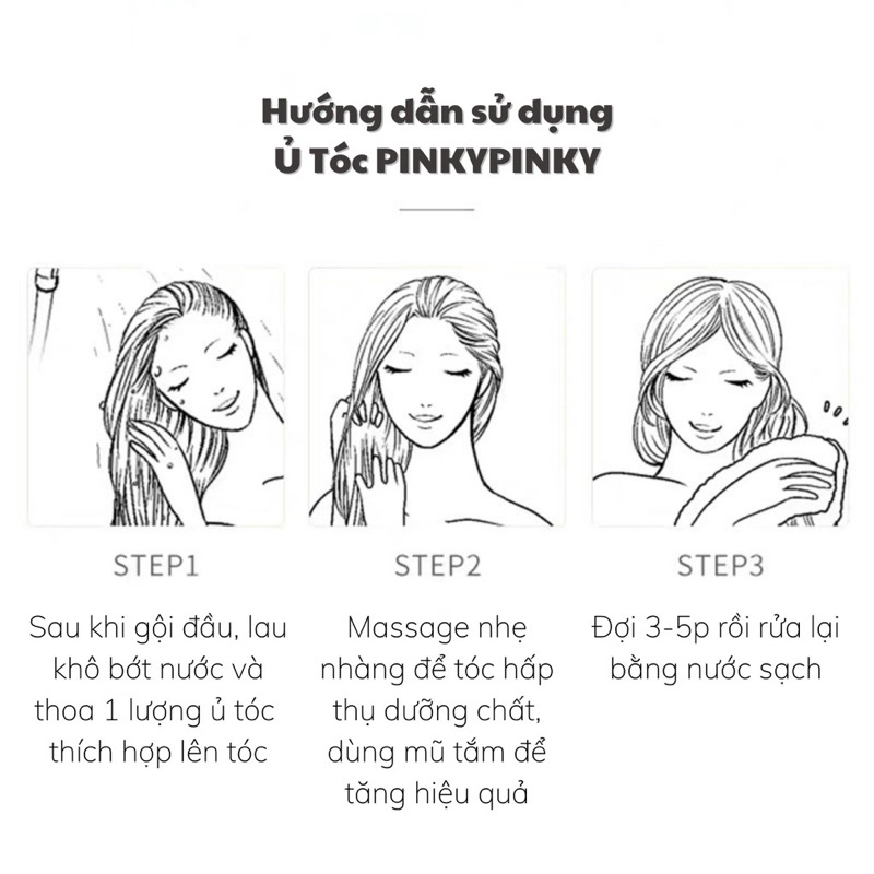 Ủ tóc siêu mềm mượt, phục hồi hư tổn, ngăn rụng tóc Pinky Pinky