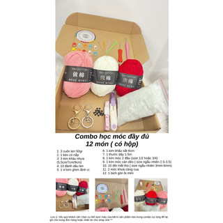 Combo 12 món học móc len siêu đầy đủ cho người mới bắt đầu, mới nhập môn (CÓ HỘP LÀM QUÀ) - HODUSHOP CROCHET