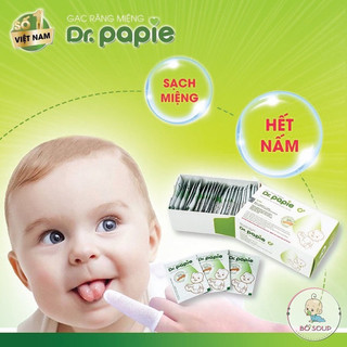 Gạc rơ lưỡi Dr Papie vệ sinh răng miệng / Rơ lưỡi Dr Papie cho bé