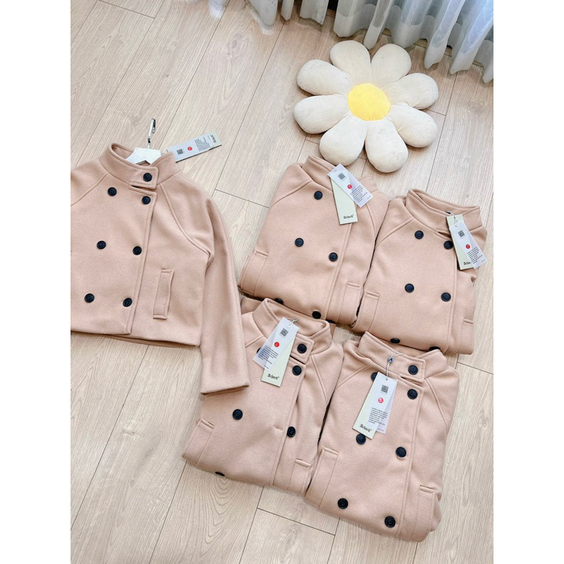 Áo Dạ Kẻ Phối Khuy Siêu Cá Tính, Áo Dạ tweed Ép Dáng Ngắn FOLIA COAT