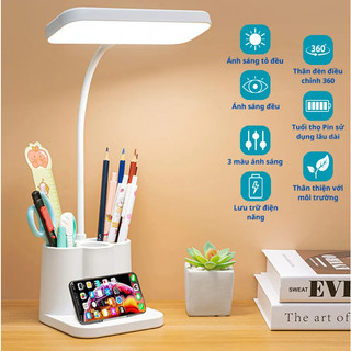 Đèn Học LED Để Bàn Làm Việc Đọc Sách Pin Tích Điện Chống Cận Thị 3 Màu Ánh Sáng Cảm Ứng Thông Minh TR TARAA