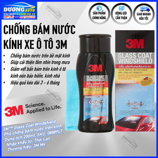 Dung dịch chống bám nước trên kính xe ô tô 3M, trên gương chiếu hậu xe, 3M Thái Lan 08889LT, Nano chống bám nước 3M, Chố