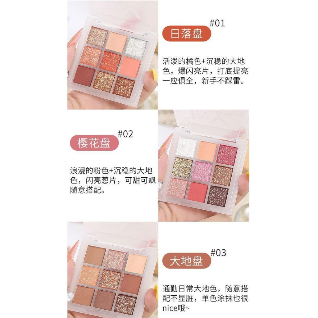 Phấn Mắt Má 9 Ô Nhũ Lì LAMEILA NO.5099