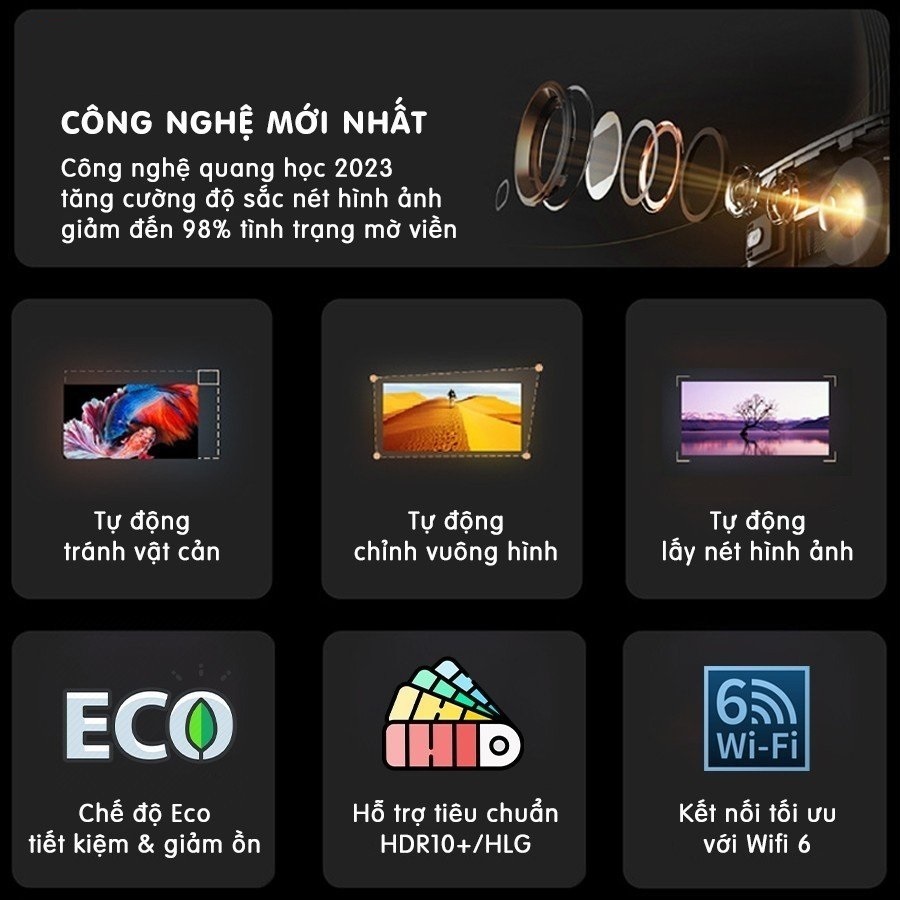 Máy chiếu  Xcine pro/tự động lấy nét/ tiếng việt 100% máy mới 100% bảo hành 12 tháng