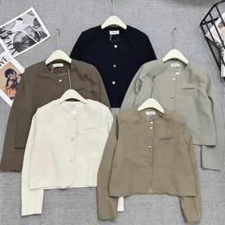 Áo Blazer Dáng Lửng Khuy Đồng Phong Cách Basic SNUPI