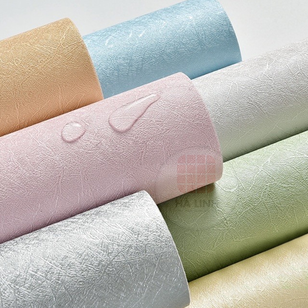 10m Giấy dán tường NHIỀU MẪU một màu vân nhám trơn có sẵn keo khổ rộng 45cm