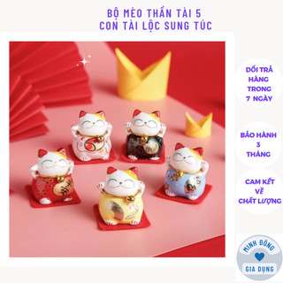 Bộ mèo thần tài 5 con tài lộc sung túc