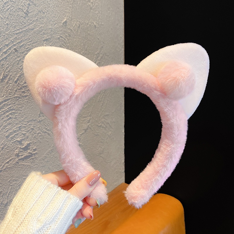 Băng Đô Cài Tóc Tai Thỏ Lông Nhung Mềm Mại Xinh Xắn MEILI STORE