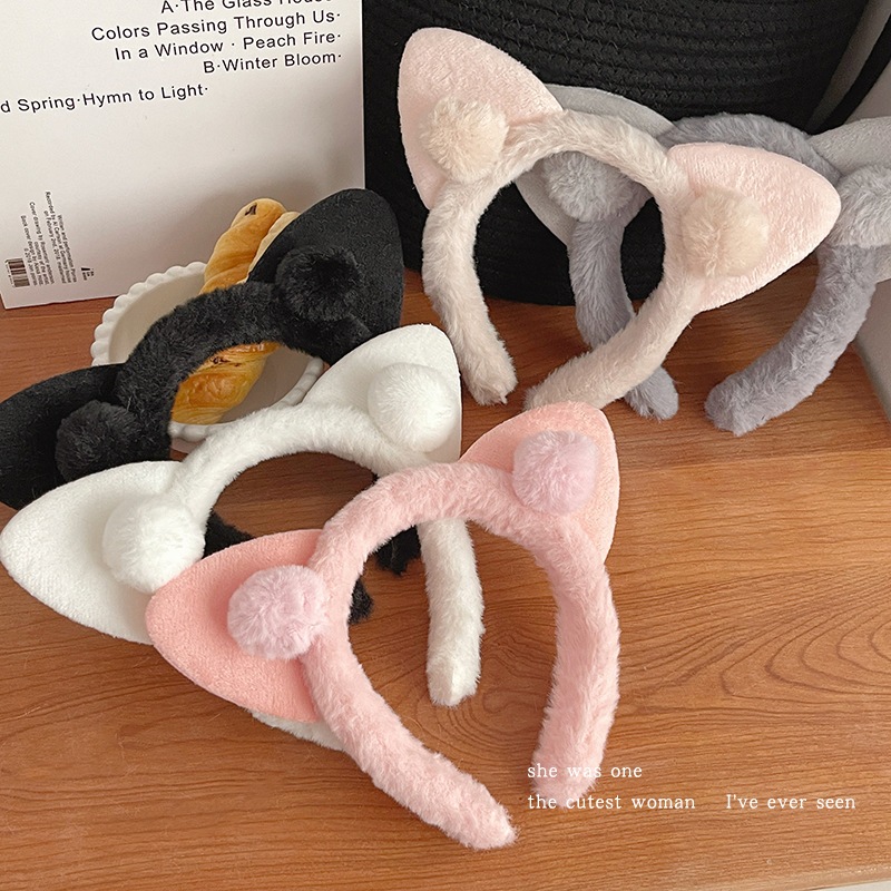 Băng Đô Cài Tóc Tai Thỏ Lông Nhung Mềm Mại Xinh Xắn MEILI STORE