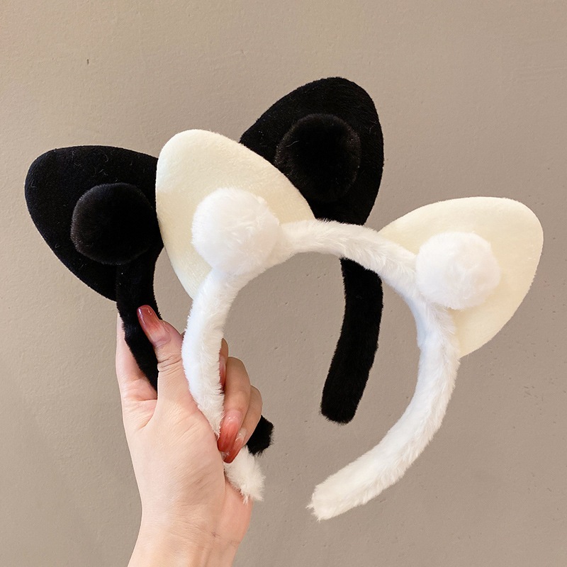 Băng Đô Cài Tóc Tai Thỏ Lông Nhung Mềm Mại Xinh Xắn MEILI STORE