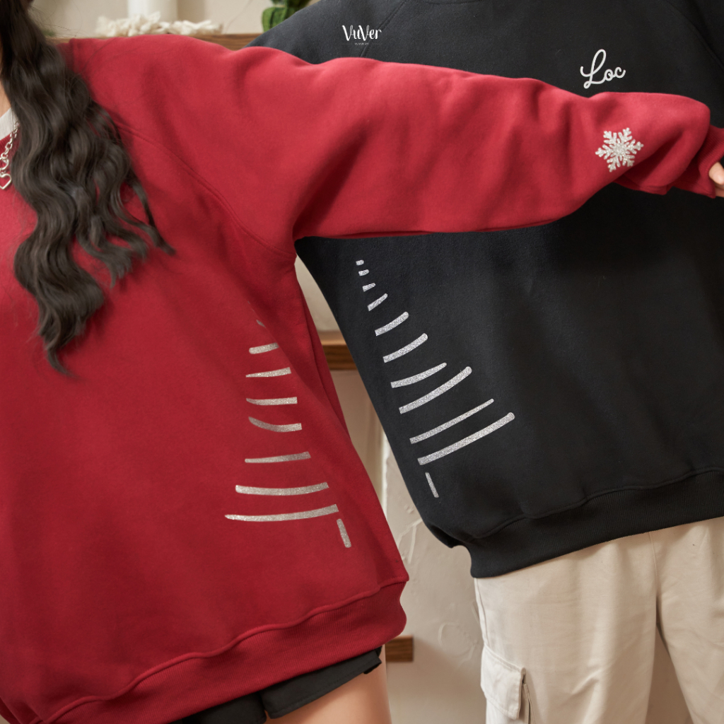 - Áo đôi Sweater nỉ bông - CHRISTMAS TREE - áo unisex nam nữ - vuver.vn