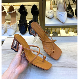 Guốc xỏ ngón bigsize 40-44 gót trong bọc viền 5 phân