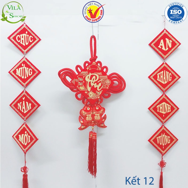 Khánh Kết Trang Trí Tết Vilahome, Dây Treo Kết Nhung Đỏ K12, Khánh Nhung Kết Kiểu Chữ Trang Trí Tết 2024 Bền Đẹp.