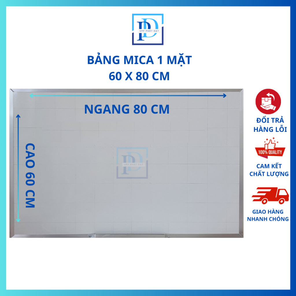 Bảng Trắng Mica Viết Bút Lông từ KT bé đến KT lớn - bảng treo tường