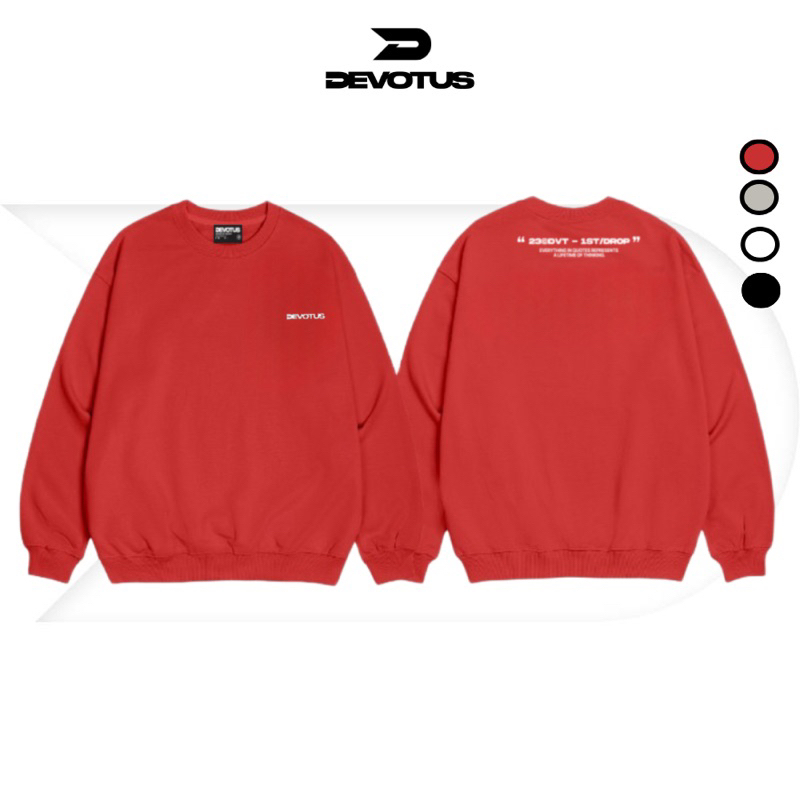 Áo Sweater Devotus Nỉ Chân Cua Cotton 350gsm Unisex Local Brand Fullbox - in kéo lụa logo