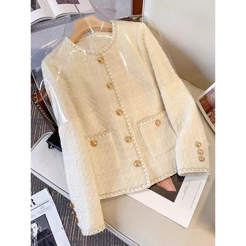 Áo Khoác Dạ Tweed Hai Lớp Phong Cách Hàn Siêu Xinh