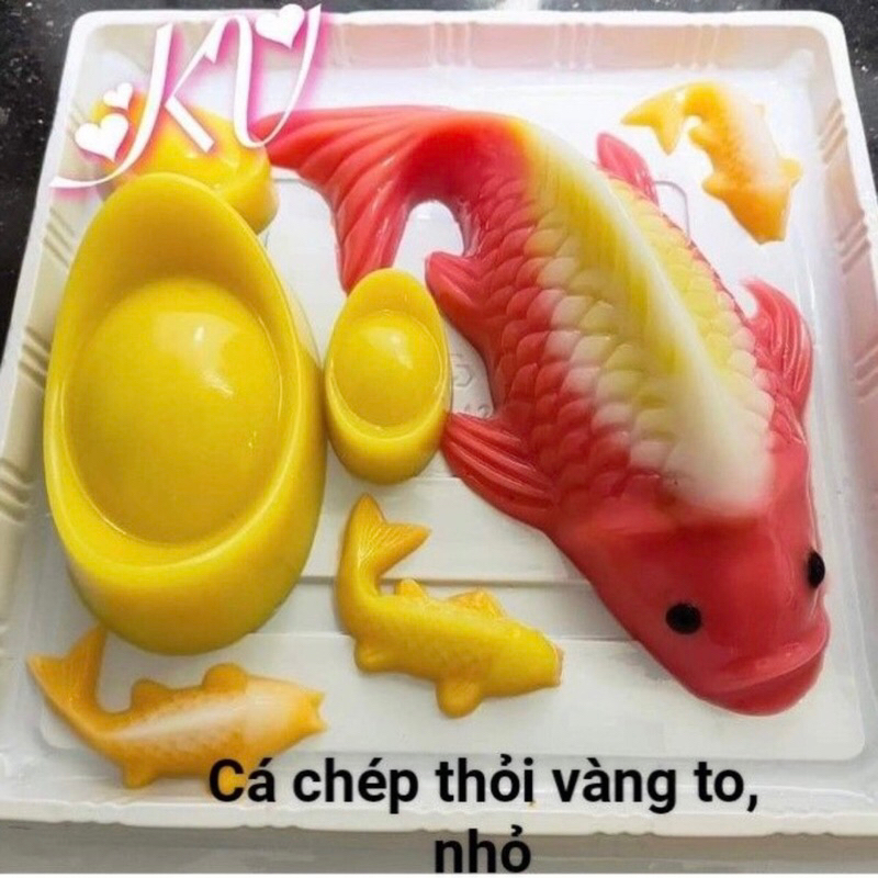 HCM-KHUÔN NHỰA CÁ CHÉP, CÁ KOI ĐỦ KÍCH THƯỚC LÀM RAU CÂU, ÉP XÔI, BÁNH PUDDING BỘI SHOP