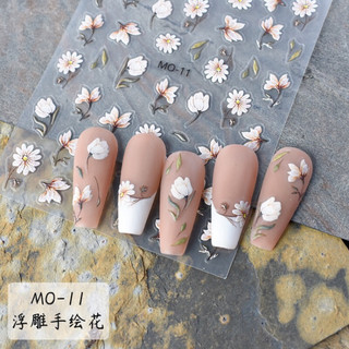 Sticker hoa lụa 5d dán móng/ sticker hoa lụa 5d trang trí móng