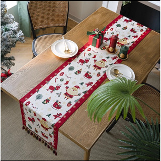 Khăn bàn trải bàn họa tiết Giáng Sinh, hiện đai, sang trọng chất liệu Polyester