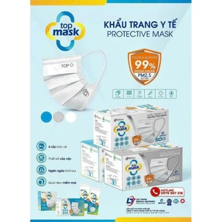 khẩu trang y tế TOP MASK CAO CẤP 4 lớp kháng khuẩn