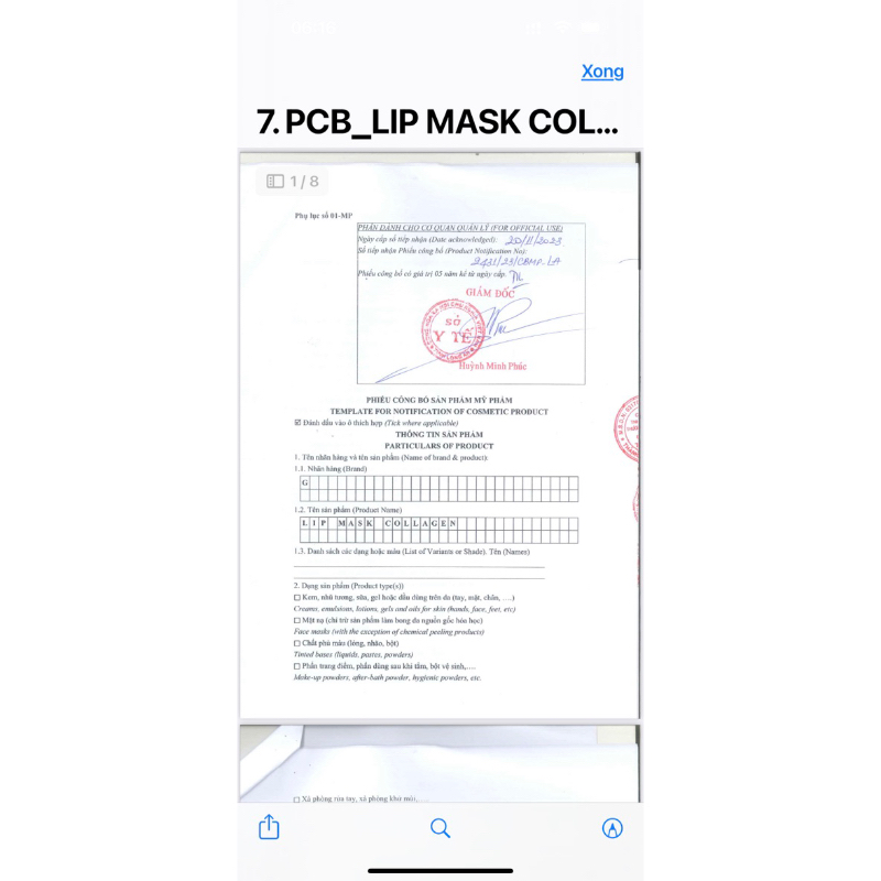 Ủ môi lip masl collagen