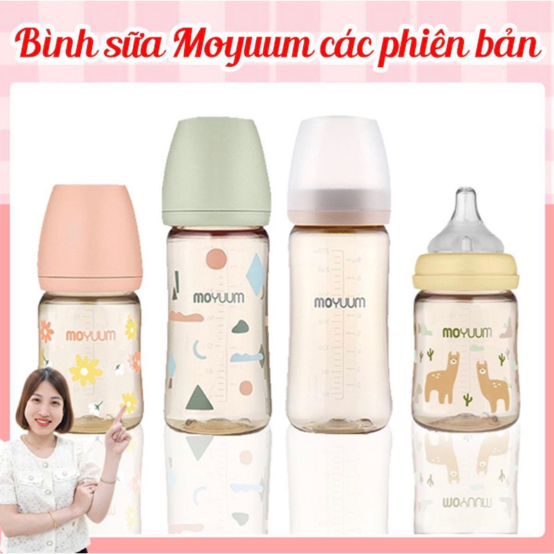 Bình sữa Moyuum 170ml/270ml Hàn Quốc, Moyuum Mây, Moyuum Lạc Đà, Moyuum Hoa Cúc, Moyuum Thủy Tinh chính hãng